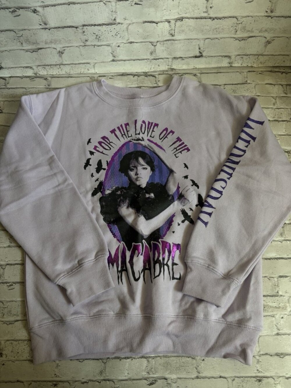 Wednesday Girls Purple Sweatshirt Size 10 NWT